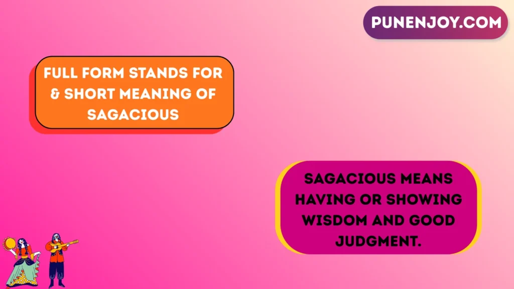 Full Form Stands For & Short Meaning of Sagacious