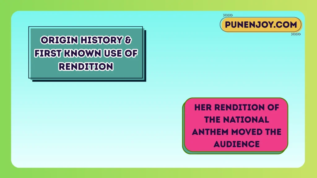 Origin History & First Known Use of Rendition