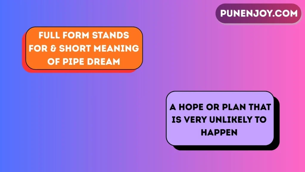 Full Form, Stands For & Short Meaning of Pipe Dream