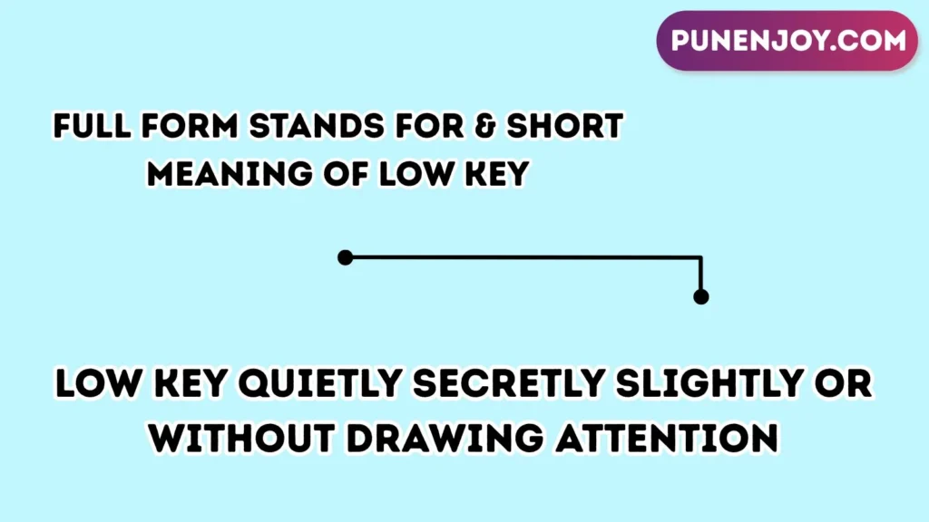Full Form Stands For & Short Meaning of Low Key
