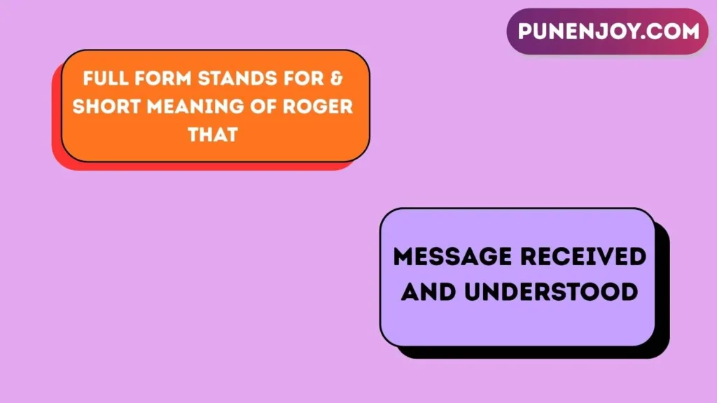 Full Form Stands For & Short Meaning of Roger That